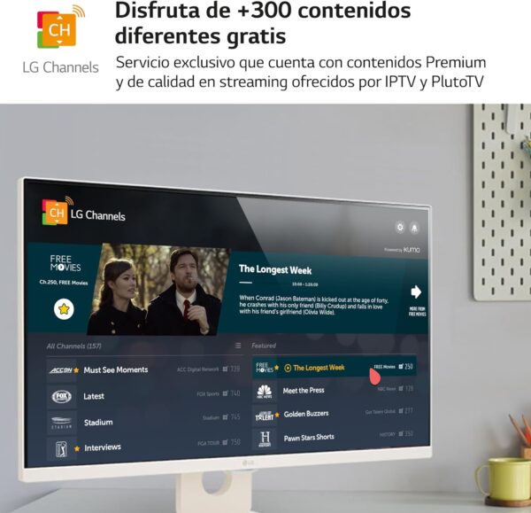 LG 27SR50F-W - Smart monitor, 27", pantalla IPS, Full HD, webOS 23, (1920x1080), 16:9, Sin Cámara, ThinQ App, HDMI 2EA, Blanco - Image 6