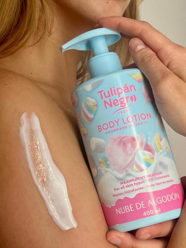 Tulipán Negro Loción Corporal con dosificador Nube de Algodón, máxima hidratación 400 ml, intensamente perfumado y para todo tipo de pieles - Image 5