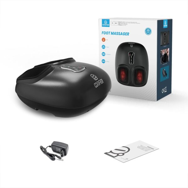 Comfier Shiatsu Masajeador Eléctrico de Pies con Calor, Vibración, Rodillos y Compresión de Aire, Masaje Shiatsu de Pies para Fascitis Plantar y Alivio del Dolor, Regalos para Mamá, Papá - Image 8