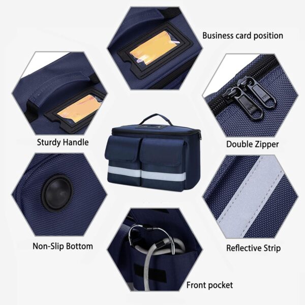 Lyirfan Bolsa de botiquines médicos de emergencia familiar,bolsa vacía de alta capacidad,almacenamiento de botellas médicas para emergencias, bolsas médicas portátiles para acampar al aire (Azul) - Image 4