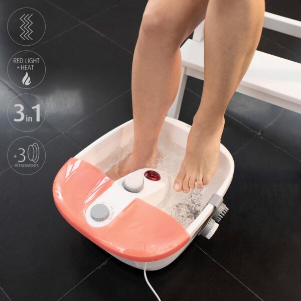 medisana FS 883 Spa para pies con masaje de reflexología podal - baño de pies eléctrico, función calefacción de agua, masaje de vibración, accesorios de pedicura, con masaje y calentador - Image 4