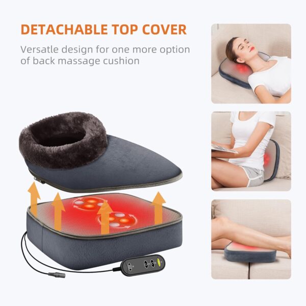 Snailax Shiatsu masajeador de pies eléctrico con calor, 2 en 1 masajeador eléctrico para pies espalda piernas, calentador de pies con masaje de amasado, regalos para la familia hombres mujeres - Image 2