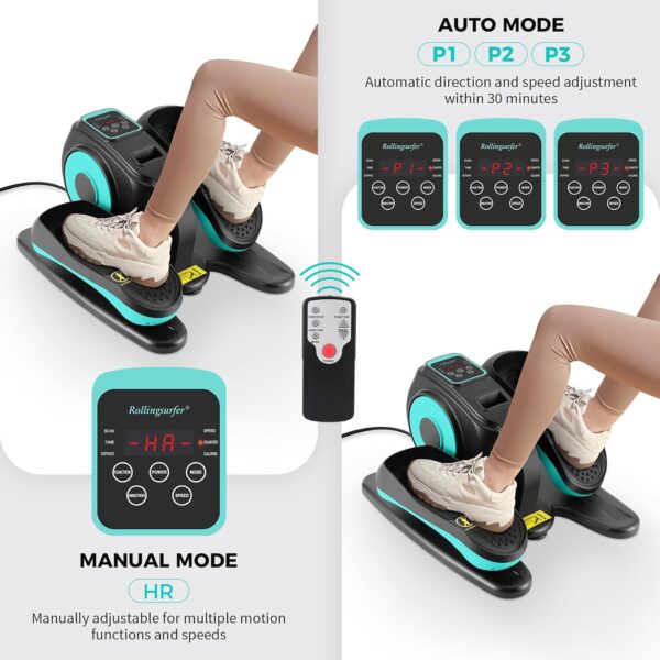 Rollingsurfer Máquina Elíptica Eléctrica con Masaje de Pies Fijo, Máquina Elíptica Bajo Escritorio para Mayores, Entrenador Elíptico Portátil para Adolescentes Adultos - Image 3