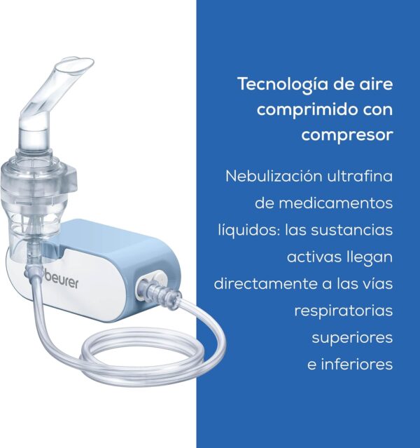 Beurer IH 60 Nebulizador, silencioso y portátil con batería, inhalador con tecnología de aire comprimido del compresor para uso en resfriados, asma y otras enfermedades respiratorias - Image 3