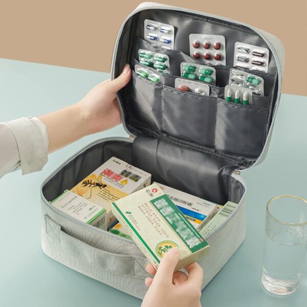 CHENKEE Bolsa para Medicinas, 3 Piezas Bolsa Impermeable para Medicinas Bolsa Vacía para Primeros Auxilios Bolsa de Emergencia Médica de Gran Capacidad para Casa, Oficina, Viajes (Gris) - Image 5