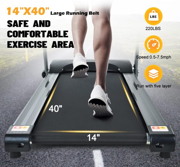 FYC Cinta de correr plegable para apartamentos pequeños, máquina eléctrica para gimnasio en casa, entrenamiento de fitness, caminar, fácil de instalar, ahorra espacio - Image 7