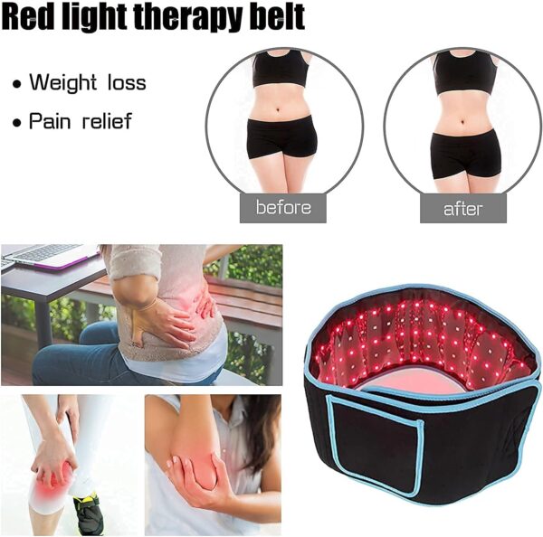 Cinturón de terapia de luz roja e infrarroja para alivio del dolor, envoltura flexible, almohadilla de terapia profunda con temporizador para espalda hombro articulaciones dolor muscular - Image 3
