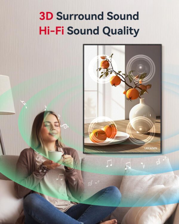 LEFANDI Altavoces Bluetooth, Altavoces para Pintura artística, Altavoces de Pared, batería integrada, Adecuado para Dormitorio, Oficina, Sala de Estar, Hotel, Restaurante (D107726) - Image 4