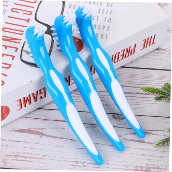 HAPINARY 6 Piezas cepillo de postizos cepillo de para niños herramientas de limpieza de dentaduras postizas doble Cuidado postiza Limpieza postiza Blue - Image 4