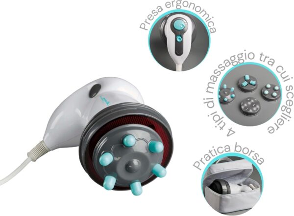 ARDES Masajeador anticelulítico Profesional con calentamiento de infrarrojos para glúteos y piernas con 4 Accesorios Intercambiables y neceser de viaje Modelo ARM240N - Image 2