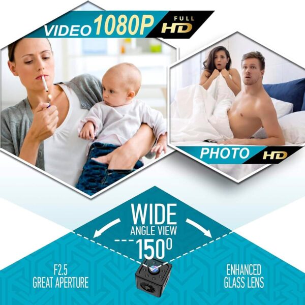 Mini cámara, Full HD 1080p, Wi-Fi, cámara de vigilancia interior, mini cámara de transmisión en vivo, aplicación de teléfono móvil con batería de larga duración, mini cámara con sensor de movimiento y - Image 3