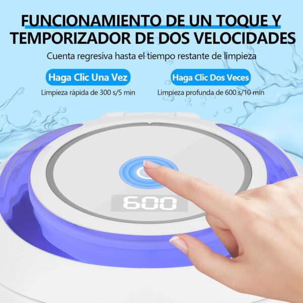 Limpiador Ultrasónico UV, 42000HZ Limpiador Ultrasonidos Dental 180ml para Dentaduras Postizas, Alineadores, Retenedores, Cabezas de Cepillos de Dientes, 30W Limpieza Ultrasónico Eficiente de 360° - Image 3