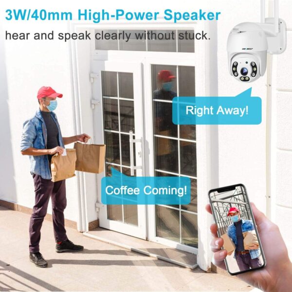 GENBOLT 2.5K Cámara Vigilancia WiFi Exterior, Domicilio Cámara CCTV con PTZ Seguimiento Automático Detección IP Cámara de Seguridad Externa Humana Visión Nocturna a Color, Sirena Aactiva Alarma - Image 8