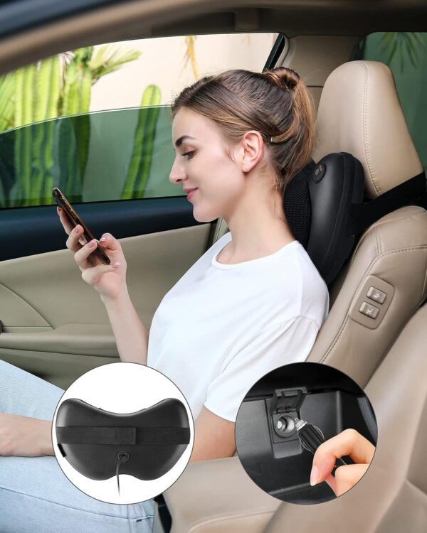 Masajeador Cervical y Cuello Shiatsu Almohada Masaje con Función de Calor e Rotación 3D Masaje de Calor para Relajación de Fatiga en Casa, Oficina - Image 5