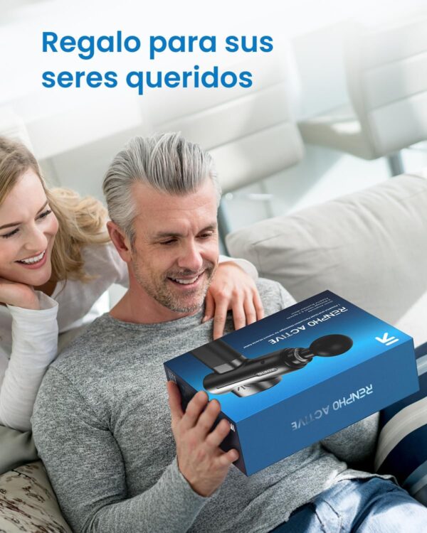 RENPHO Pistola de Masaje Muscular, RENPHO Massage Gun Pistola Masajeador Muscular Deep Tissue, Silencioso Massage Gun Profesional y Carga Tipo-C, para Relajación de Masaje Muscular, Negro - Image 8