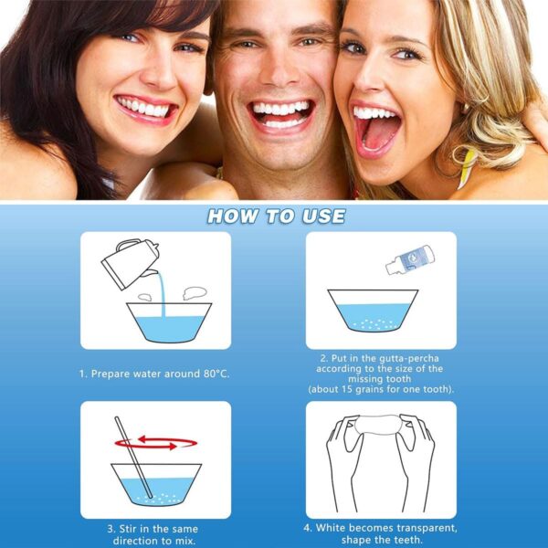 Kit de Dientes,Dientes de Carillas Cosméticas, Dentaduras Postizas Instantáneas,Dentaduras Temporales,Carillas Dentales, Carillas Falsa, Postizos de Superior E Inferior Dientes,Cepillos Interdentales - Image 6