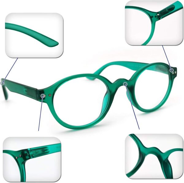 PANTONA-Gafas de lectura Redondas（Paquete 3 pares）. Gafas Presbicia Vista Cansada Retro para Hombre y Mujer. - Image 3