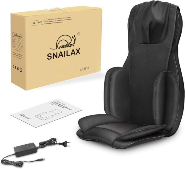 Snailax Asiento de Masaje Shiatsu con calor, Cojín de Masaje 4D con compresión/amasado/vibración, masajeador eléctrico de cuerpo completo para espalda cuello, regalos - Image 9