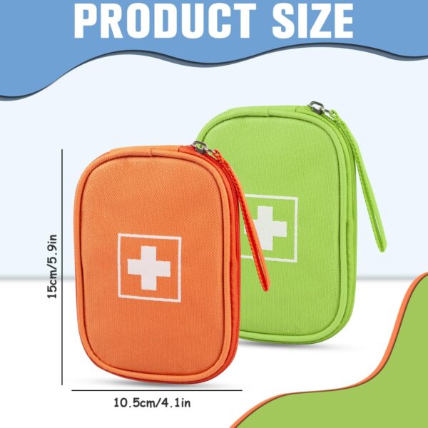 Dncvb 2 bolsas de medicamentos pequeñas y portátiles, bolsa de viaje para botiquín de viaje, impermeable, bolsa de primeros auxilios, vacío, mini bolsa para medicamentos de viaje, bolsa de emergencia, - Image 2