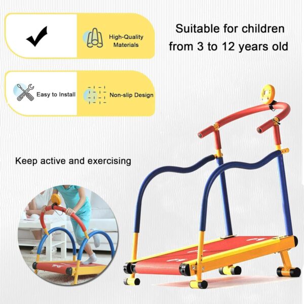 DONGSHUAI Cinta De Correr para Niños, Equipo De Ejercicio Físico para Niños, Cinta De Correr No Motorizada con Pantalla LED, Cinta De Correr para Principiantes, Niños Y Niñas - Image 4