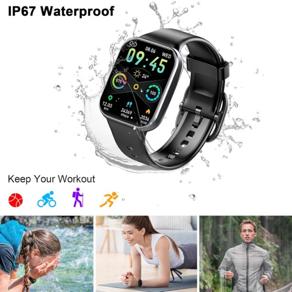Reloj Inteligente Hombre Mujer, Nueva Smartwatch con Pulsómetro, 1.69" Smartwatch Hombre con Monitor de Sueño, Podómetro, 25 Modos Deportes, Impermeable IP68 Pulsera Actividad para Android iOS 2024 - Image 7