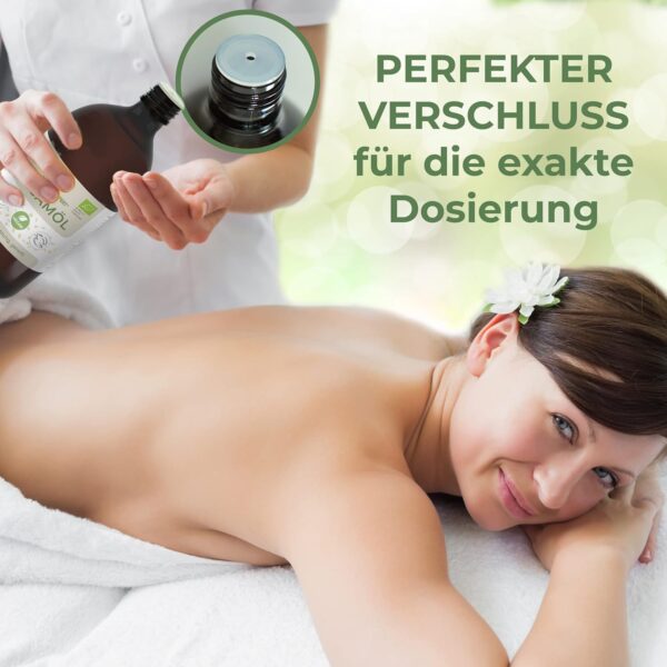 MASSAGE-EXPERT Aceite de sésamo orgánico prensado en frío – Aceite base madura para masajes, ayurveda, cuidado de la piel y cuidado del cabello [1 litro con cierre de salpicaduras] - Image 4
