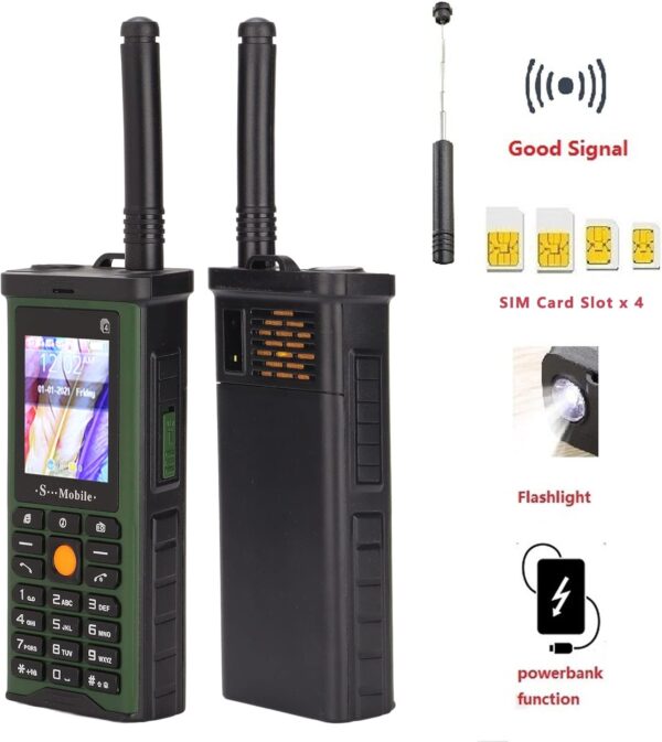Teléfono Celular con Botón Grande, Teléfono Inteligente Retro 2G Teléfono Celular Desbloqueado Teléfono Móvil para Personas Mayores Batería de Capacidad de 2400 MAh para Personas Mayores(Verde) - Image 3