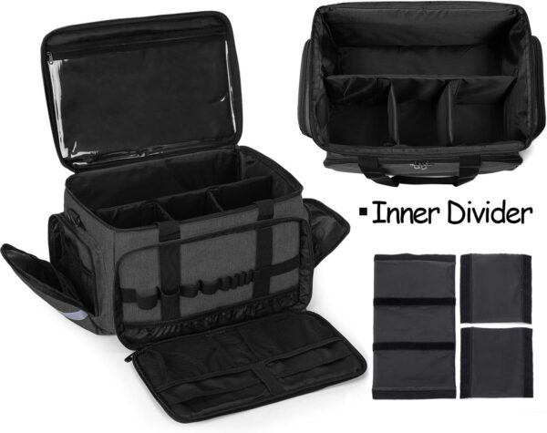 CURMIO Bolsa de Emergencias, Bolsa Médica, Botiquín de Clínica con Divisores Internos y Muchos Bolsillos, Negro - Image 2