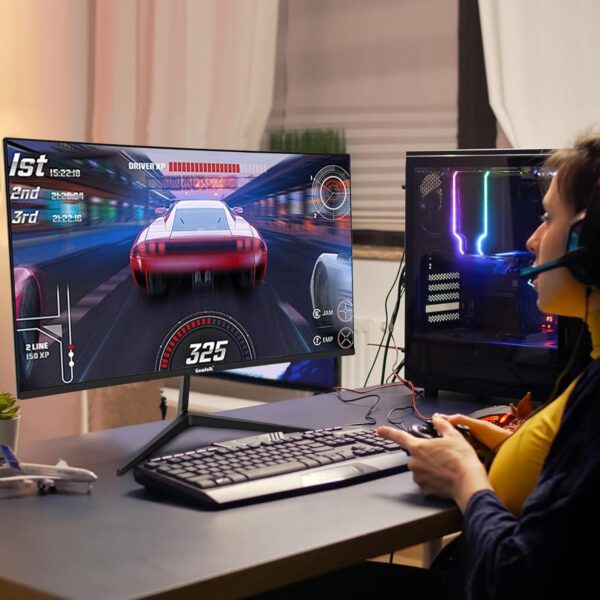 Gawfolk 24 Pulgadas Curvo 180hz Monitor de Juegos de computadora, FHD 1080p 1ms, Freesync, 100% sRGB, Gran Angular de 178 °, HDMI DisplayPart, VESA75 * 75MM Compatible con Soporte de Pared - Negro - Image 7