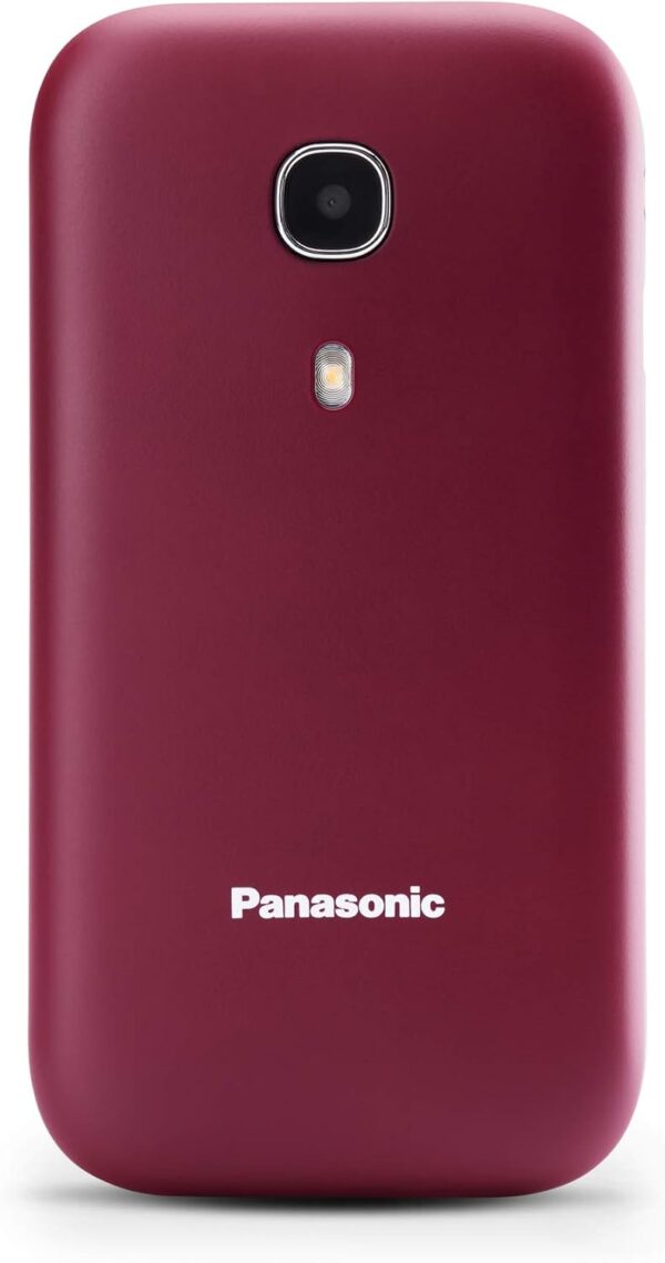 Panasonic KX-TU400EXR - Teléfono Móvil Para Personas Mayores (Botón SOS, Pantalla color TFT 2.4", 450HRS en Reposo, 4HRS de Conversación, Linterna, Cámara, Bluetooth), color Burdeos - Image 2