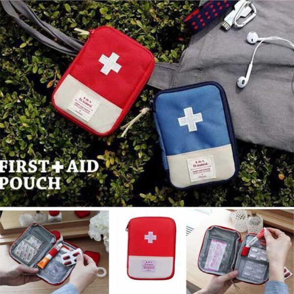 Kit De Primeros Auxilios De Viaje Portátil, Mini Botiquín de Medicina, Bolsa Médica Vacía, Rojo - Image 7