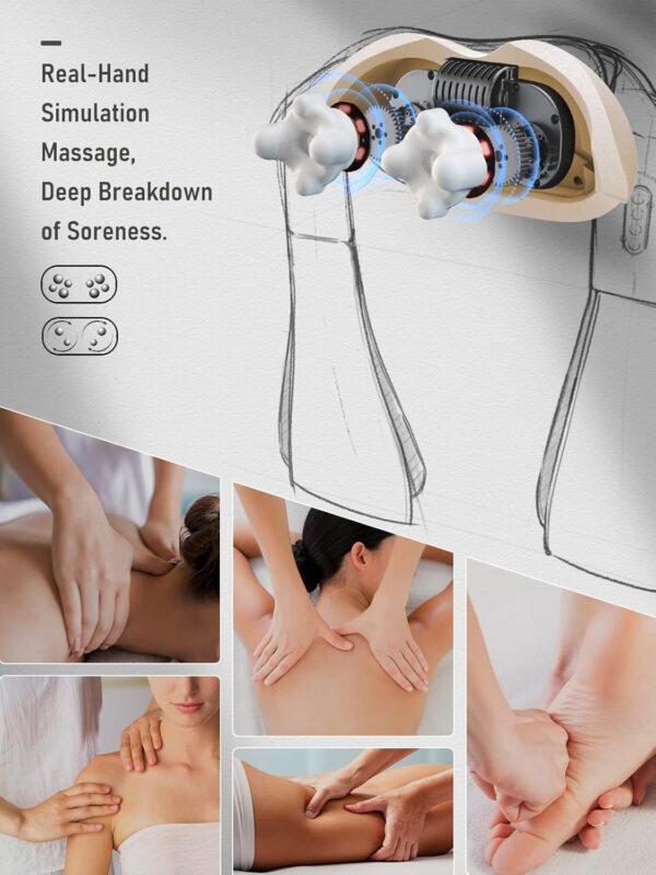 Masajeador de Cuello y Hombros, Shiatsu Masajeador Cervical Eléctrico con Función de Calor, Masajeador Espalda de 3 Posiciones Ajustables, para Relajación de Fatiga el Hogar y la Oficina - Image 4