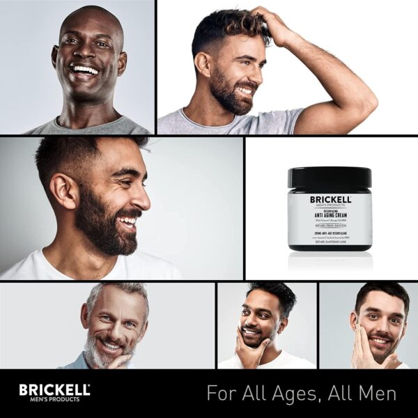 Brickell Men's Crema facial rejuvenecedora antienvejecimiento para hombres, humectante facial natural y orgánico, crema de vitamina C para arrugas, 59ml, sin perfume - Image 8