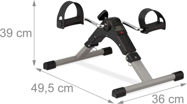 Relaxdays Arm-und Beintrainer Entrenador de Brazos y Piernas, Plegable, para Oficina, en Casa, Mini Bicicleta Estática, 39x36x49,5 cm, Negro - Image 4