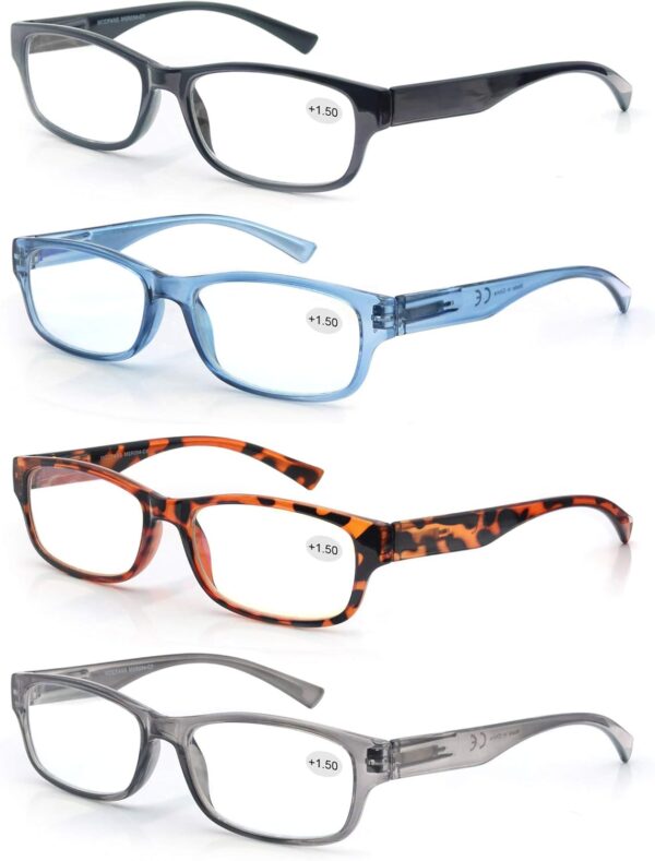 Un Pack de 3 Gafas de Lectura/Gafas para Presbicia Hombre Mujer,Buena Vision Ligeras Comodas,Vista de Cerca/Vista Cansada,Colores Negro-Gris-Azul