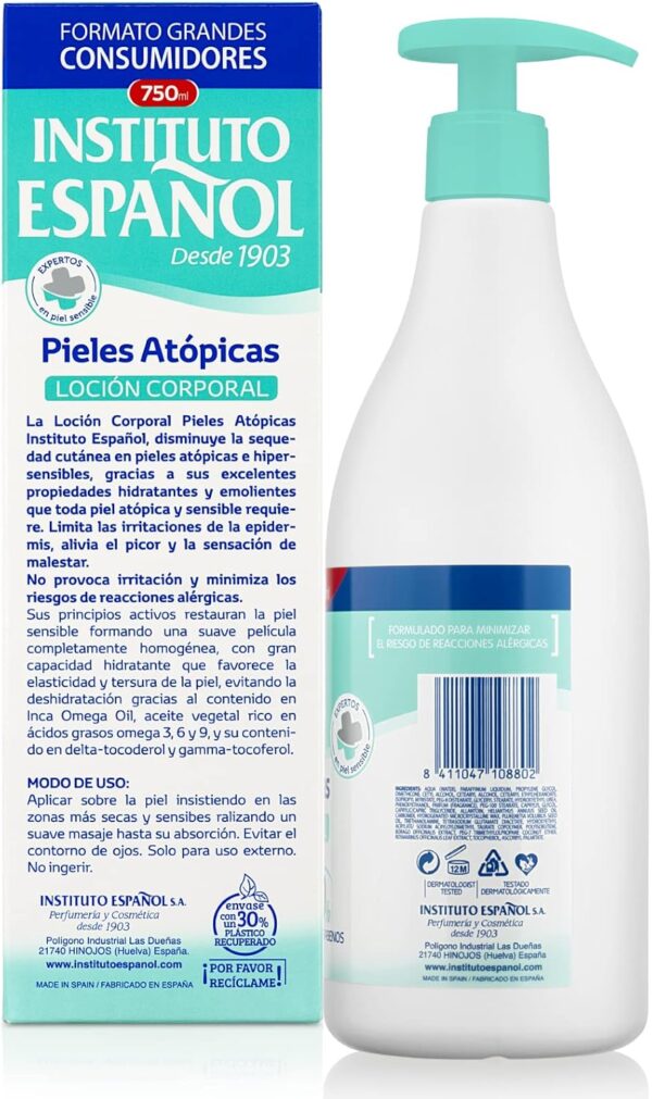 Instituto Español Loción Corporal Piel Atópica, 750 Mililitros - Image 2