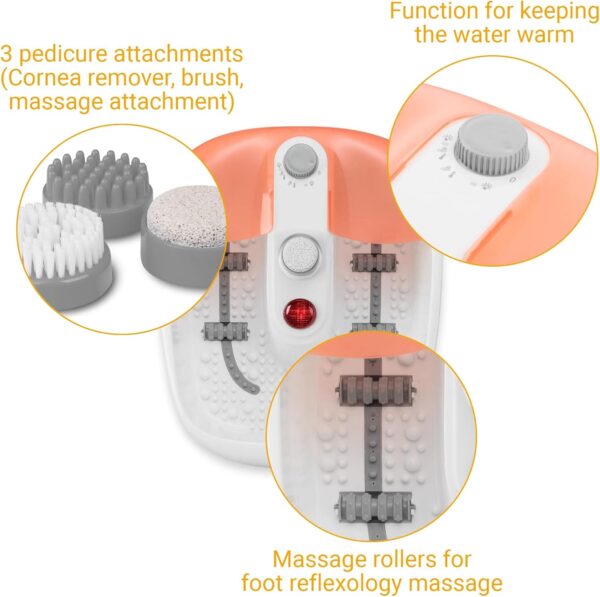 medisana FS 883 Spa para pies con masaje de reflexología podal - baño de pies eléctrico, función calefacción de agua, masaje de vibración, accesorios de pedicura, con masaje y calentador - Image 6