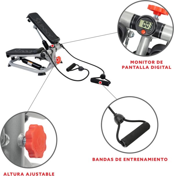 Sunny Health & Fitness Máquinas de Step para Fitness, máquina de Pasos para escaleras con Entrenamiento Corporal Total, Stepper Inteligente Opcional con conexión a la aplicación SunnyFit - Image 3