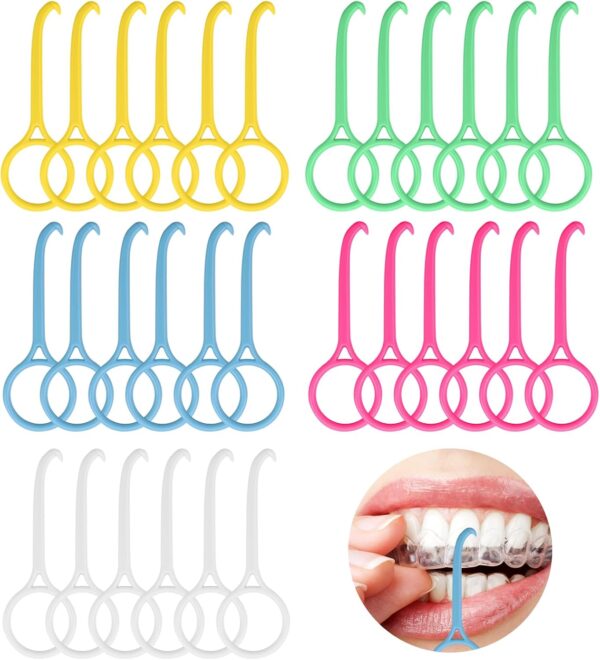 VEGCOO 50 Piezas Herramienta Extracción Alineadores, Herramienta de Eliminación Invisalign, Ganchos para Remover Alineadores de Ortodoncia, para el Cuidado Bucal Dental