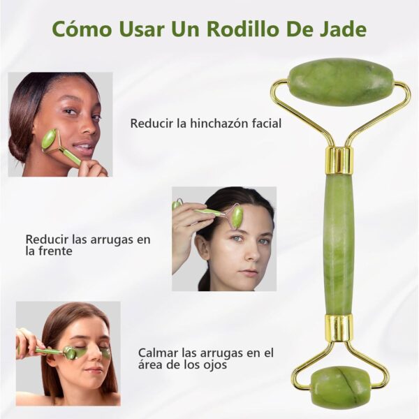 GUGUG Gua Sha y Rodillo Facial, Guasha para el Masaje Facial, Rodillo de Jade Facial Masaje para Mujeres, Relajante de los Músculos del Cuello y del Cuerpo - Image 3
