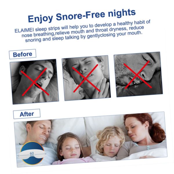 DOITOOL 180 Hojas Respirar Por La Boca Pegatinas Cinta Para Dormir Cinta Adhesiva De Viaje Adultos Dormir Tiras Cinta Bucal Viajar Respiración Por La Boca Tela No Tejida Respirable - Image 6