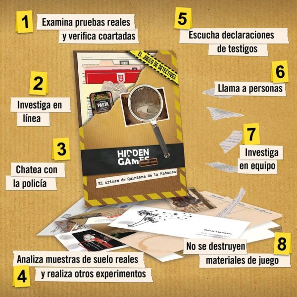 Hidden Games Escena del Crimen - El Crimen de Quintana de la Matanza - Español - Juego Realista de escenas del Crimen, emocionante Juego de Detectives, Juego Escape Room - Image 5