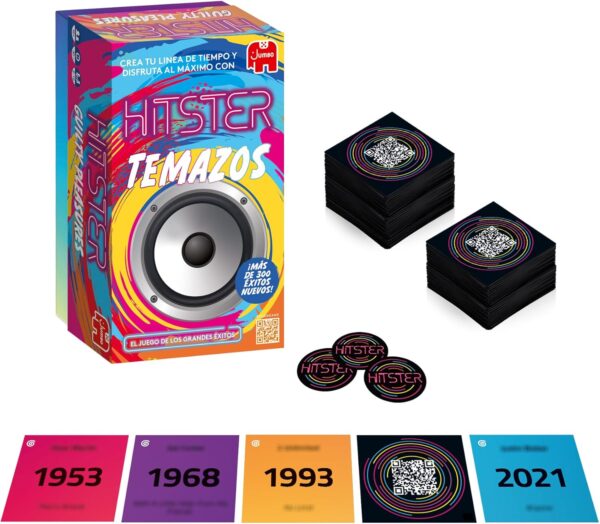 Hitster Temazos - Juego de Mesa adulto, Juego de Cartas con 300 Éxitos Musicales, de 2 a 10 Jugadores +16, App gratuita - Image 6