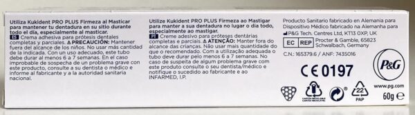 Crema Adhesiva Doble Acción de Kukident compatible |Para Dentaduras Postizas| 60gr,-Pack 2Un.