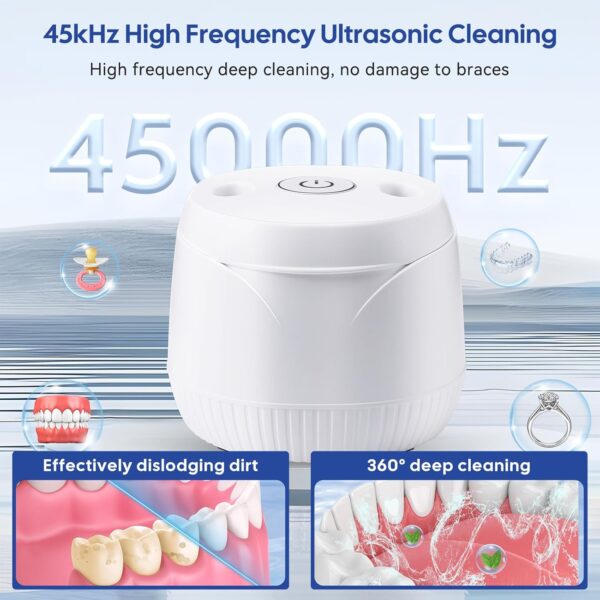 Coikes Limpiador Ultrasónico UV 45 kHz Limpiador Ultrasonidos Dental para Dentaduras Postizas, Alineador, Retenedor Joyería De La Máquina De Limpieza Para Joyas y Todos los Aparatos Dentales - Image 3