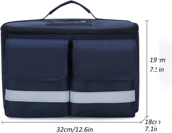 Lyirfan Bolsa de botiquines médicos de emergencia familiar,bolsa vacía de alta capacidad,almacenamiento de botellas médicas para emergencias, bolsas médicas portátiles para acampar al aire (Azul) - Image 2