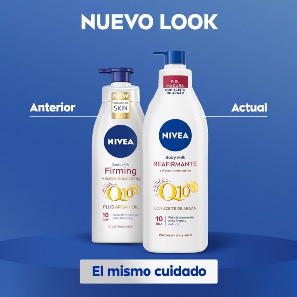 NIVEA Q10 Aceite de Argán Body Milk Reafirmante + Extra Hidratante (400 ml), loción corporal reafirmante para piel seca, crema hidratante corporal nutritiva - Image 7