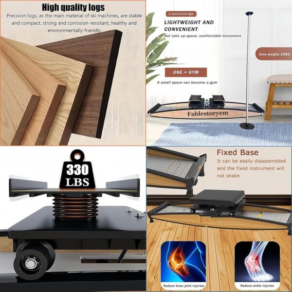 Máquina de ejercicio de esquí,máquina de esquí simulada for interiores con bastones y tapetes de esquí,elíptica 3D,equipo de ejercicio esquí,juego herramientas entrenamiento fuerza y ​​equilibrio - Image 4