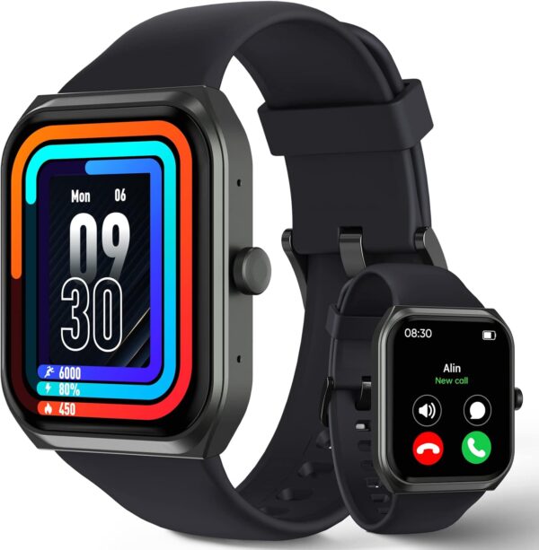 TUYOMA Reloj Inteligente Hombre Mujer, 1,91" Pantalla LCD Smartwatch Hombre Llamadas Bluetooth y Reloj Inteligente Whatsapp Alertas Información, Oxímetro, Pulsómetro,Reloj Deportivo para Android iOS