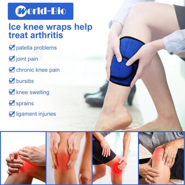 Paquete de Frío de Gel de Hielo para Rodilla Reutilizable con Cintas – Bolsa Gel Hielo Frío y Calor para Cirugía de Reemplazo, Hinchazón, Alivio del Dolor Articular, Artritis y Más - 8"x 5,5" - Image 7